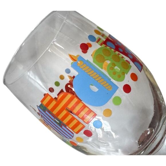 Happy Birthday Wine Glasses Set of 3 Colorful Party Stemware Celebration Decor - Picture 7 of 7